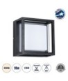 GLOBOSTAR® MAJESTIC 60773 Μοντέρνο Φωτιστικό Τοίχου - Απλίκα LED 10W 1050lm 120° AC 220-240V Αδιάβροχο IP65 Φυσικό Λευκό 4500K - Bridgelux SMD Chip - Μαύρο Ματ - Μ17 x Π17 x Υ9cm - 3 Χρόνια Εγγύηση